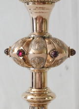 Solid silver gilt antique French Gothic Chalice.